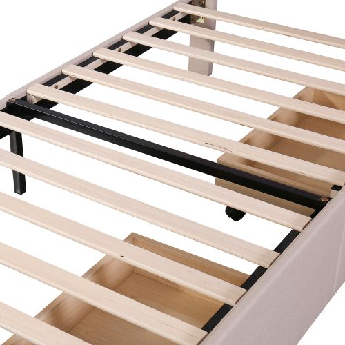 Lit Simple Pour Enfants Et Adolescents Avec Éclairage LED,(beige) 90x200 cm