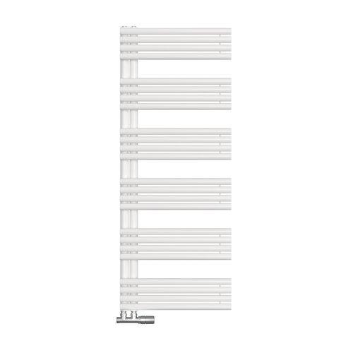 Sèche-serviettes à Eau Chaude 1535x600 Mm, 933w, Tubes Ronds, Porte-serviettes Mural, Blanc