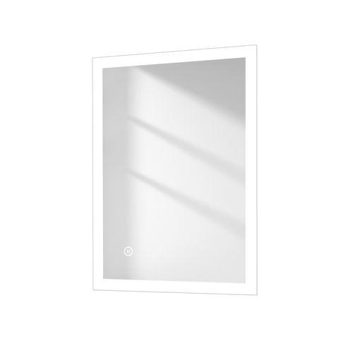 Miroir Lumineux Salle De Bain 50x70cm Tactile Lumière Blanche Froide Carré