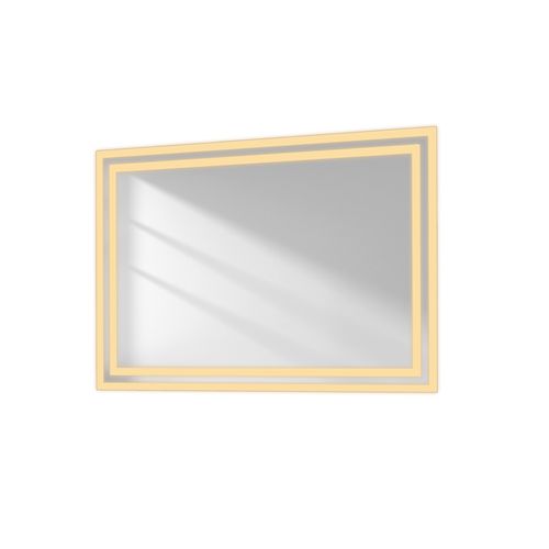 Miroir Pour Salle De Bain 50x70cm Lumière Chaude Mural Carré