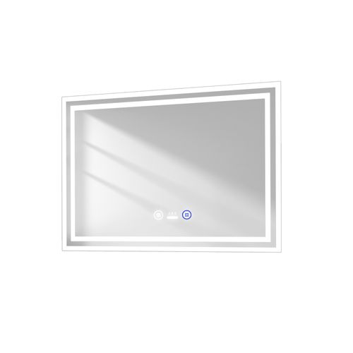 Miroir Pour Salle De Bain 50x70cm Anti-buée Tactile 3 Couleurs De Lumière Capteur De Corps Humain