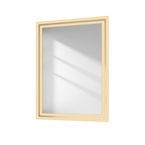 Miroir Pour Salle De Bain 60x80cm Lumière Chaude Mural Carré