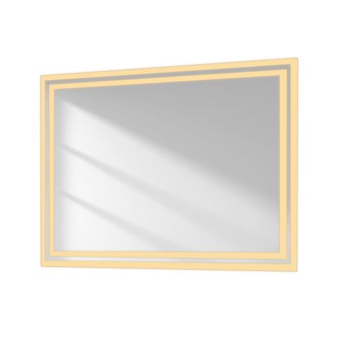 Miroir Pour Salle De Bain 60x80cm Lumière Chaude Mural Carré