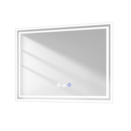 Miroir Pour Salle De Bain 60x80cm Anti-buée Tactile 3 Couleurs De Lumière Capteur De Corps Humain