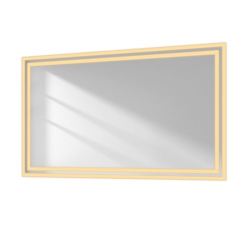 Miroir Pour Salle De Bain 60x100cm Anti-buée Double Éclairage Froide Chaude Bouton