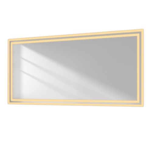 Miroir Pour Salle De Bain 60x120cm Anti-buée Double Éclairage Froide Chaude Bouton