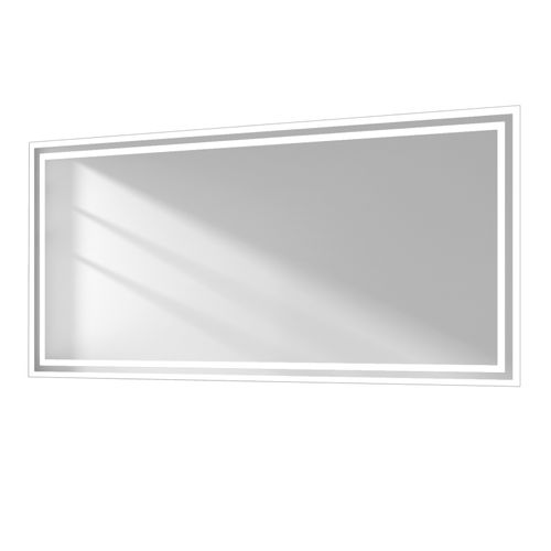 Miroir Pour Salle De Bain 60x120cm Anti-buée Double Éclairage Froide Chaude Bouton