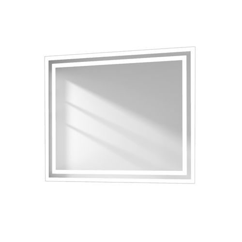 Miroir Pour Salle De Bain 50x60cm Anti-buée Double Éclairage Froide Chaude Bouton