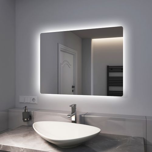 Miroir LED Salle De Bain 60x80cm Lumière Blanche Froide Vertical Et Horizontal