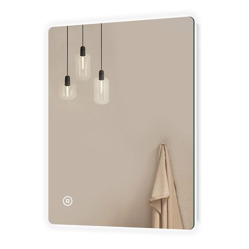 Miroir LED Salle De Bain 60x80cm Anti-buée Interrupteur Tactile Lumière Blanche Froide