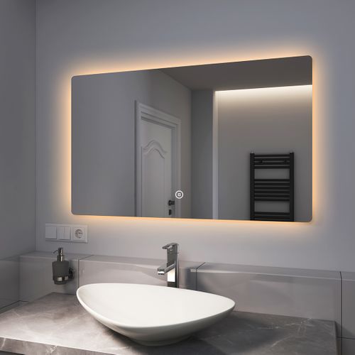 Miroir LED Salle De Bain 60x100cm Interrupteur Tactile 3 Couleurs De Lumière