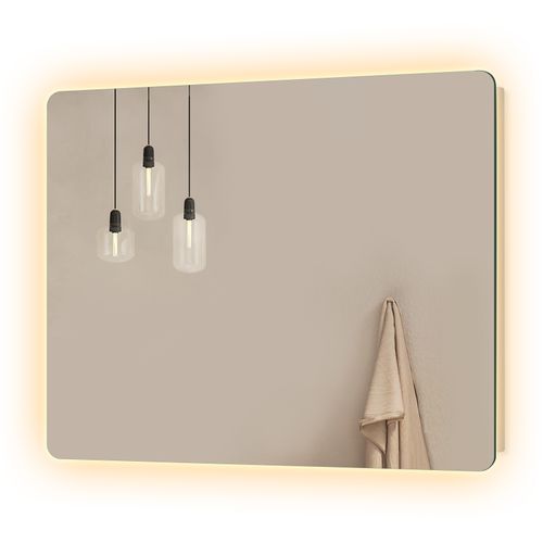 Miroir LED Salle De Bain 50x60cm Anti-buée Double Éclairage Froide Chaude Bouton