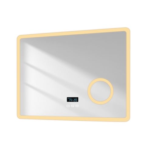 Miroir De Salle De Bain 60x80cm Anti-buée Bluetooth Loupe X3 Tactile Dimmable Lumière
