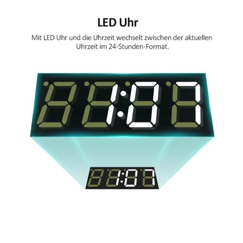 Miroir De Salle De Bain 60x80cm Anti-buée Loupe X3 Horloge Tactile Lumière Blanche Froide