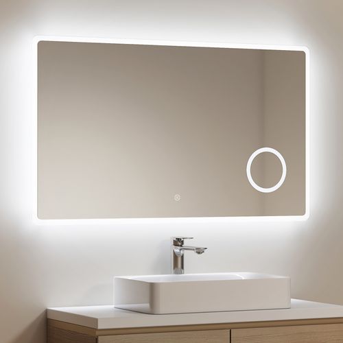 Miroir De Salle De Bain 60x100cm Tactile Loupe X3 Lumière Blanche Froide