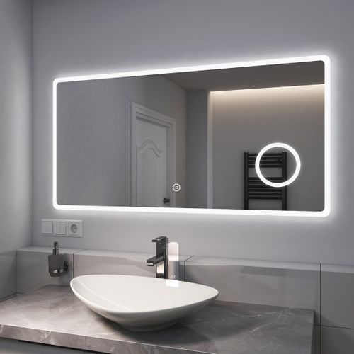 Miroir De Salle De Bain 60x120cm Tactile Loupe X3 Lumière Blanche Froide