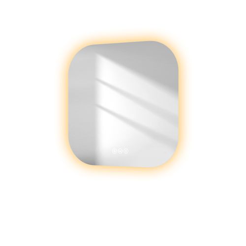 Miroir Lumineux Salle De Bain Carré 50x50cm Sans Cadre Tactile Anti Buée 3 Couleurs De Lumière