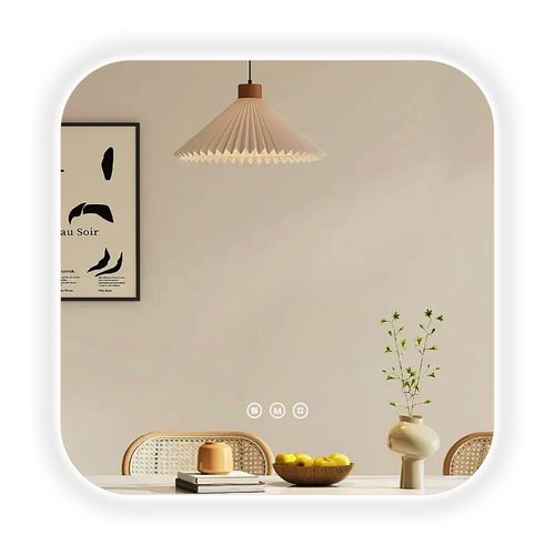 Miroir Lumineux Salle De Bain Carré 50x50cm Sans Cadre Tactile Anti Buée 3 Couleurs De Lumière