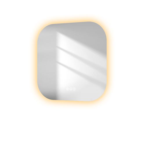 Miroir Lumineux Salle De Bain Carré 60x60cm Sans Cadre Tactile Anti Buée 3 Couleurs De Lumière