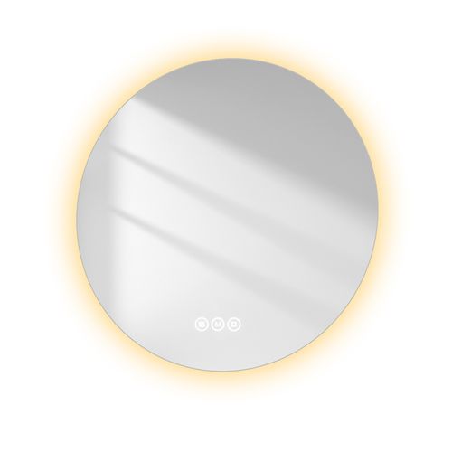 Miroir Lumineux Salle De Bain Rond 60cm Tactile Lumière Réglable 3 Couleurs