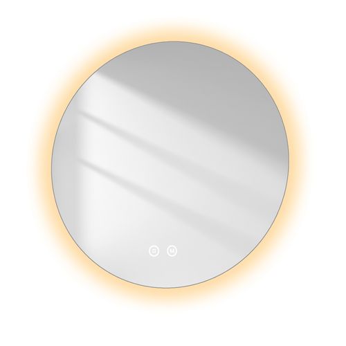 Miroir Lumineux Salle De Bain Rond 70cm Tactile Fonction Mémoire Lumière Réglable 3 Couleurs