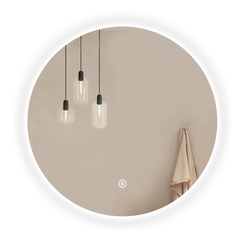 Miroir Lumineux Salle De Bain Rond 70cm Lumière Blanche Froide Tactile