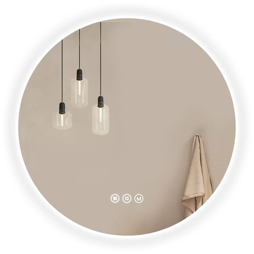 Miroir Lumineux Salle De Bain Rond 80cm Anti Buée Tactile Lumière Réglable 3 Couleurs