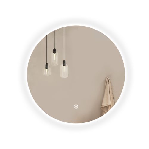 Miroir Lumineux Salle De Bain Rond 50cm Lumière Blanche Froide Tactile