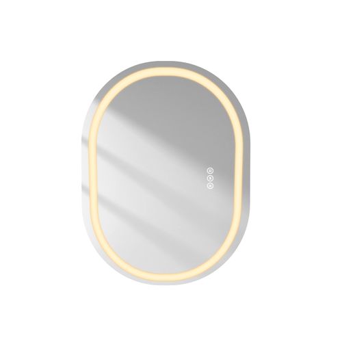 Miroir LED Salle De Bain Ovale 70x50cm Tactile Anti Buée Éclairage LED 3 Couleurs