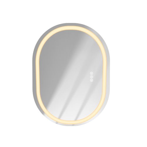 Miroir LED Salle De Bain Ovale 80x60cm Tactile Anti Buée Éclairage LED 3 Couleurs