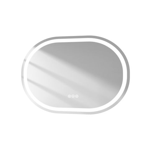 Miroir LED Salle De Bain Ovale 80x60cm Tactile Anti Buée Éclairage LED 3 Couleurs