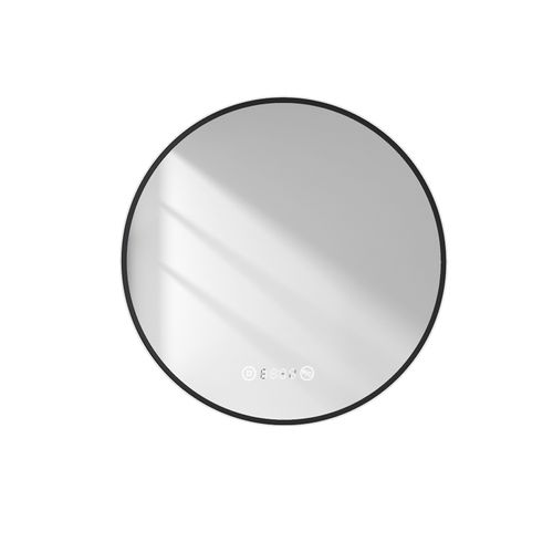 LED Miroir Lumineux Salle De Bain Rond 70cm Anti Buée Horloge Température Neutre Doré