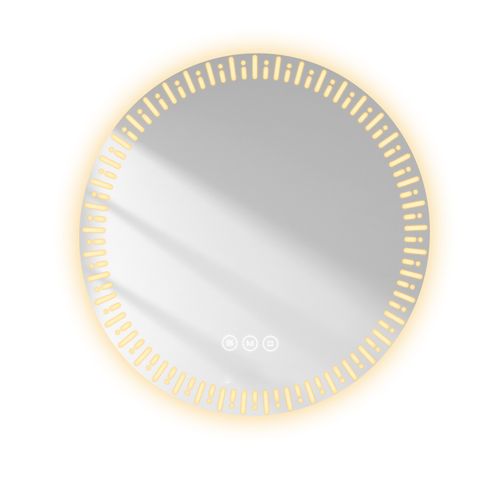 Miroir LED Salle De Bain 80 Cm Anti-buée Tactile 3 Couleurs De Lumière Réglables