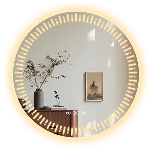 Miroir LED Salle De Bain 80 Cm Anti-buée Tactile 3 Couleurs De Lumière Réglables