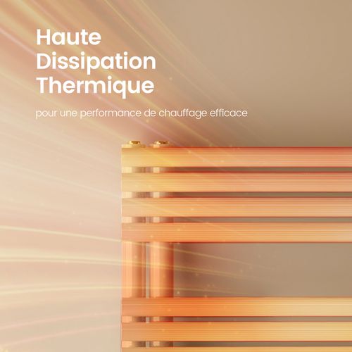 Sèche-serviettes à Eau Chaude 1265x600 Mm, 776w, Tubes Ronds, Porte-serviettes Mural, Blanc