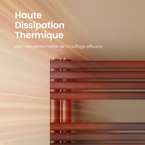 Sèche-serviettes à Eau Chaude 1535x600 Mm, 933w, Tubes Ronds, Porte-serviettes Mural, Anthracite