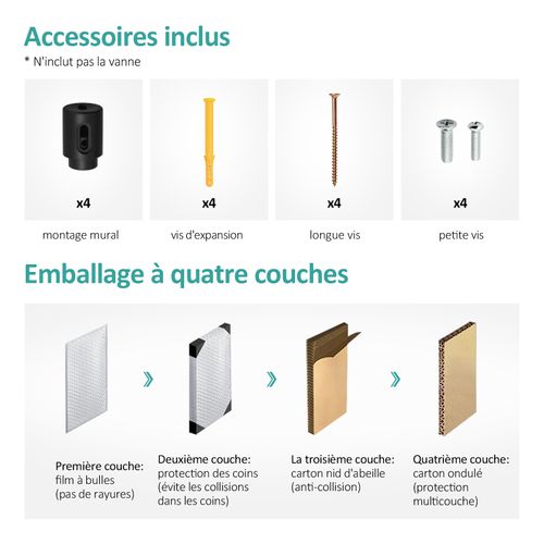 Sèche-serviettes à Eau Chaude 1041x400mm, 456w, Panneau Plat, Raccords Latéraux, Anthracite