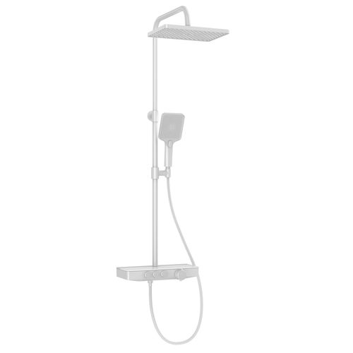 Colonne De Douche Thermostat Avec Verre Et Pommeau 3 Fonctions Blanc