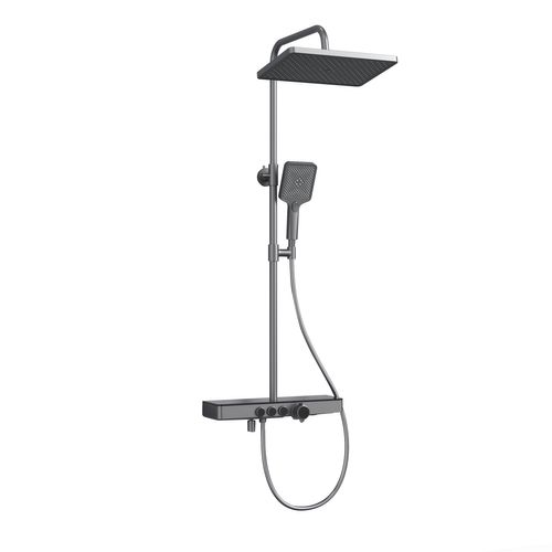 Colonne De Douche Anthracite Mat Avec Thermostat Et Pluie 36x24