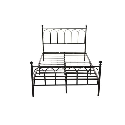 Lit Simple Lit Enfant 90x200 Cm, Cadre De Lit En Métal, Noir