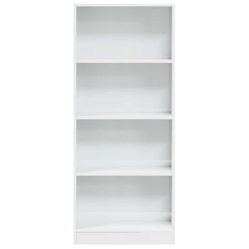 Bibliothèque Blanc Brillant 60x24x143 Cm Bois D'ingénierie