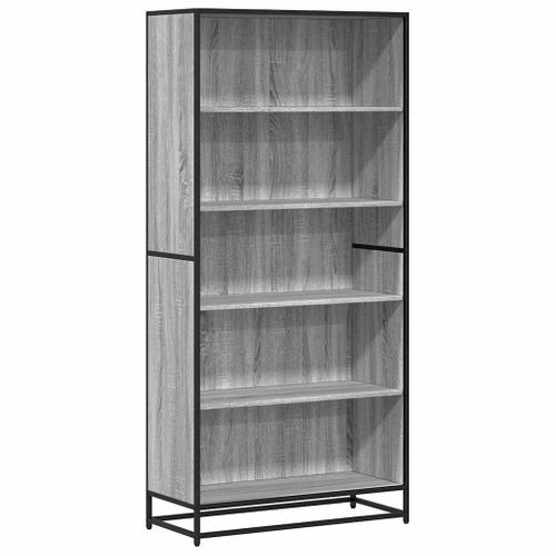 Bibliothèque Sonoma Gris 80,5x35x170,5 Cm Bois D'ingénierie