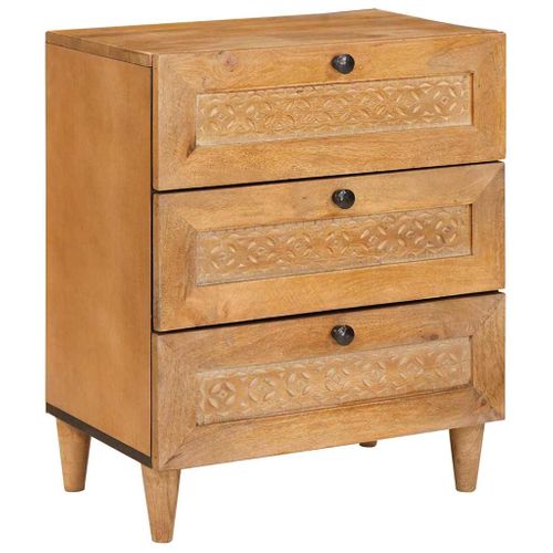 Cabinet De Chevet Avec Tiroir Marron Clair 50 X 33 X 62 Cm