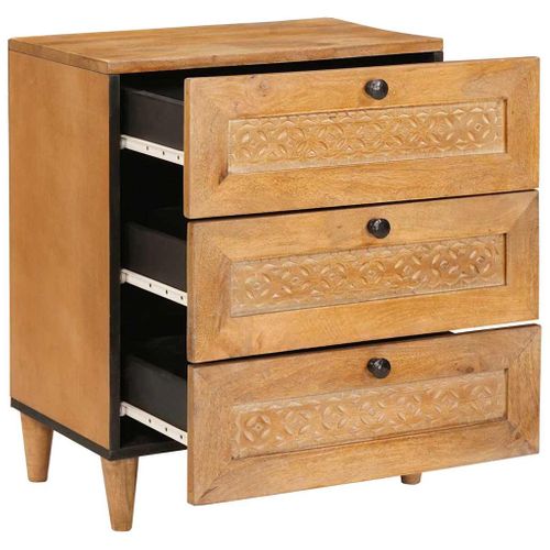 Cabinet De Chevet Avec Tiroir Marron Clair 50 X 33 X 62 Cm