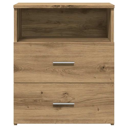 Table De Chevet Chêne Artisanal 50x32x60 Cm Bois D'ingénierie