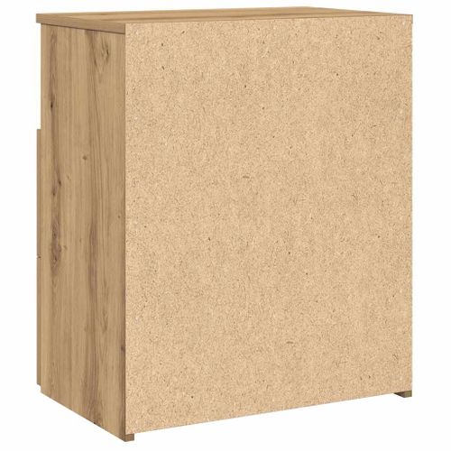 Table De Chevet Chêne Artisanal 50x32x60 Cm Bois D'ingénierie