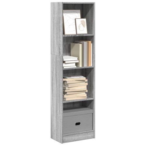 Bibliothèque Sonoma Gris 40x24x143 Cm Bois D'ingénierie