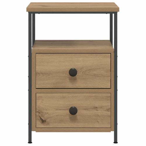 Tables De Chevet 2 Pièces Chêne Artisanal Bois D'ingénierie