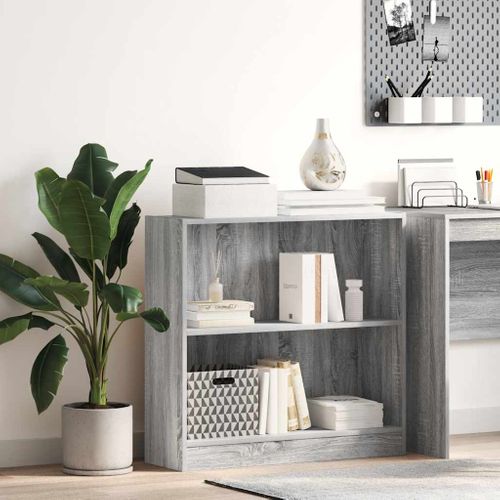 Bibliothèque Sonoma Gris 80x24x76 Cm Bois D'ingénierie