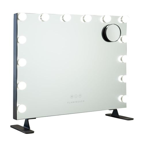 Miroir Maquillage Lumineux, 14 LED, 3 Modes, Noir, Métal, 58 X 51 X 15 Cm